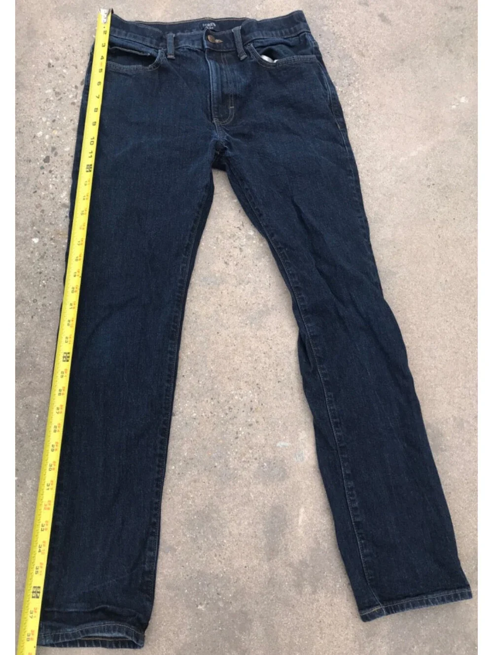 J Crew Flex Straight Jeans Mens 30x30 Blue Stretch Denim Dark Wash Clean Look